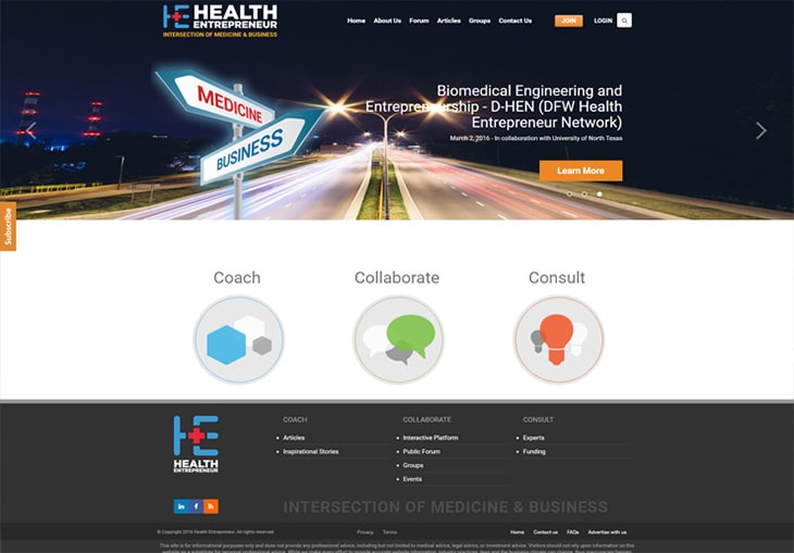 Health Entrepreneur-Web Design, Web Development, Digital Marketing